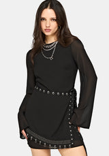 Emara Öse Piercing Wickel Vorderseite Minikleid