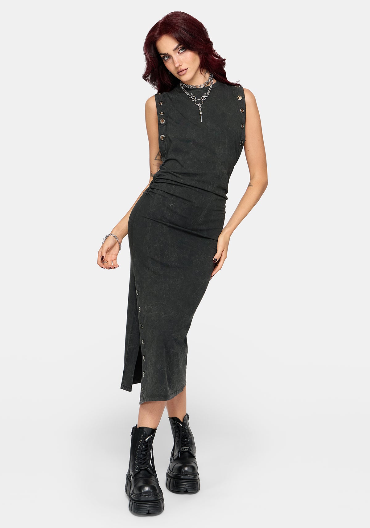 Vale Sleeveless Eyelet Midi Dress
