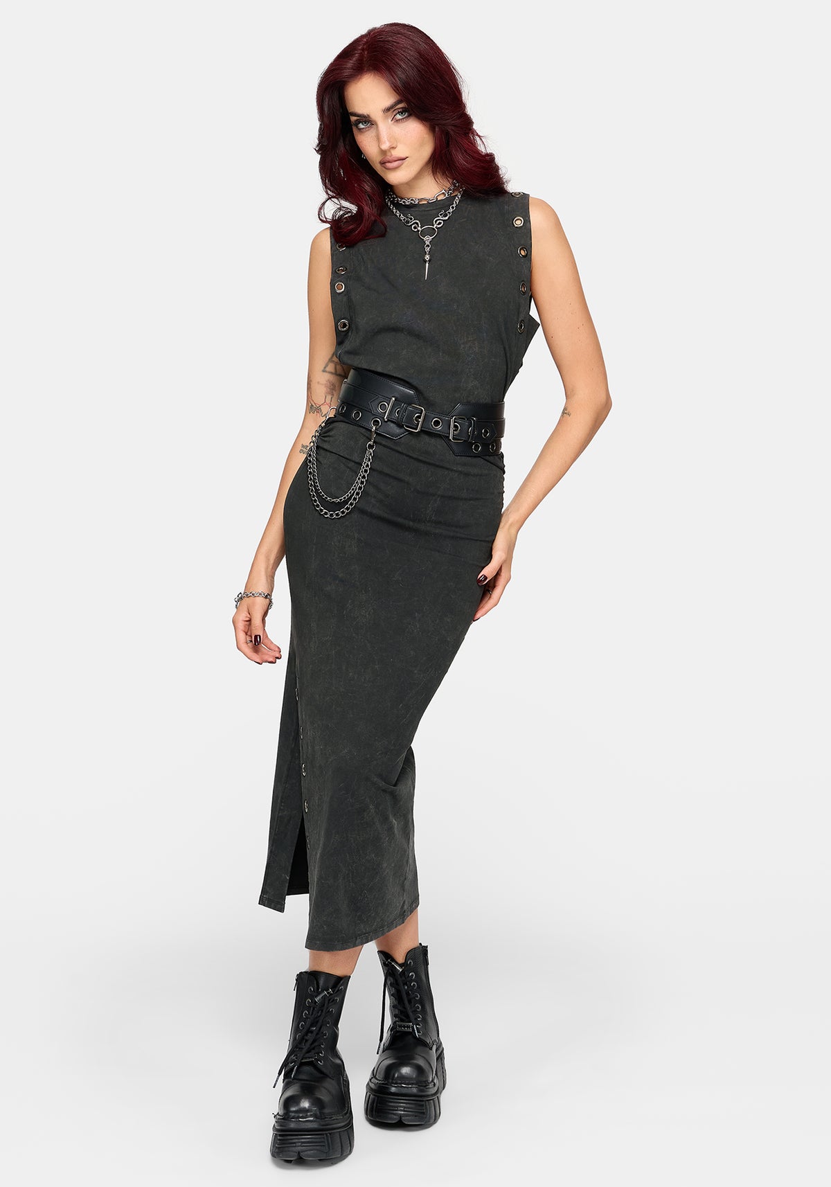Vale Sleeveless Eyelet Midi Dress