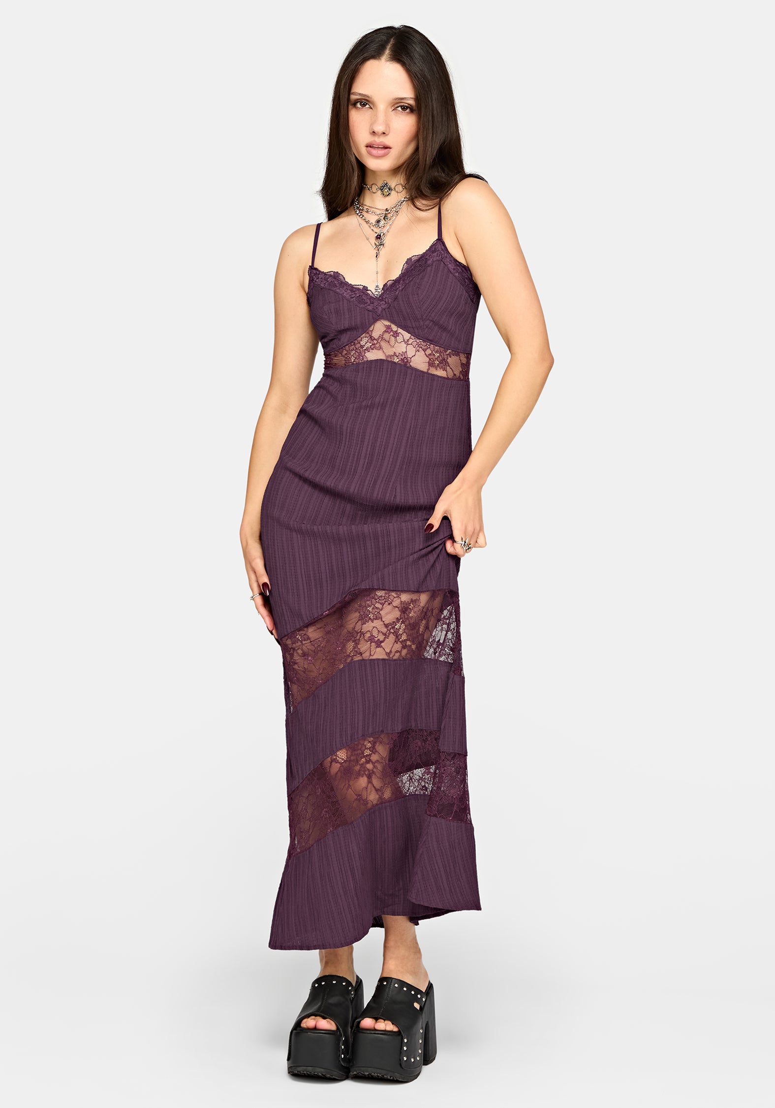 Fenella Lace Insert Cami Maxi Dress