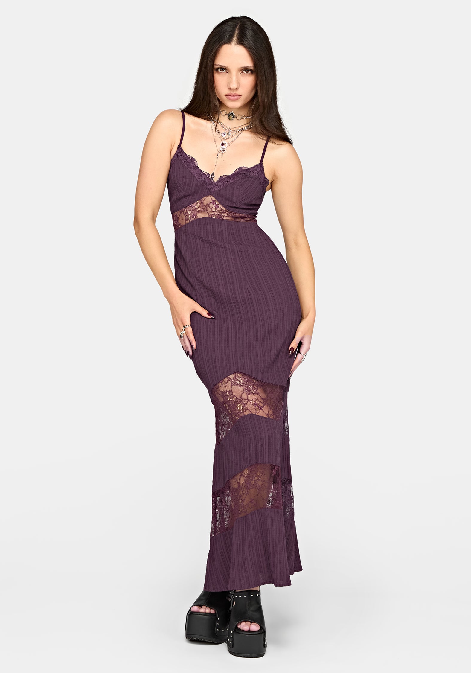Fenella Lace Insert Cami Maxi Dress