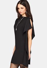Orlina One-Shoulder Cape Mini Dress EU 34