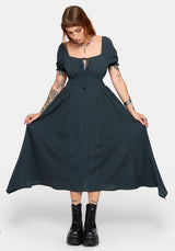 Fenella Keyhole Midi Dress - Green
