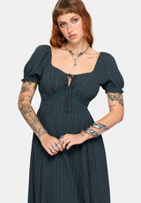 Fenella Keyhole Midi Dress - Green
