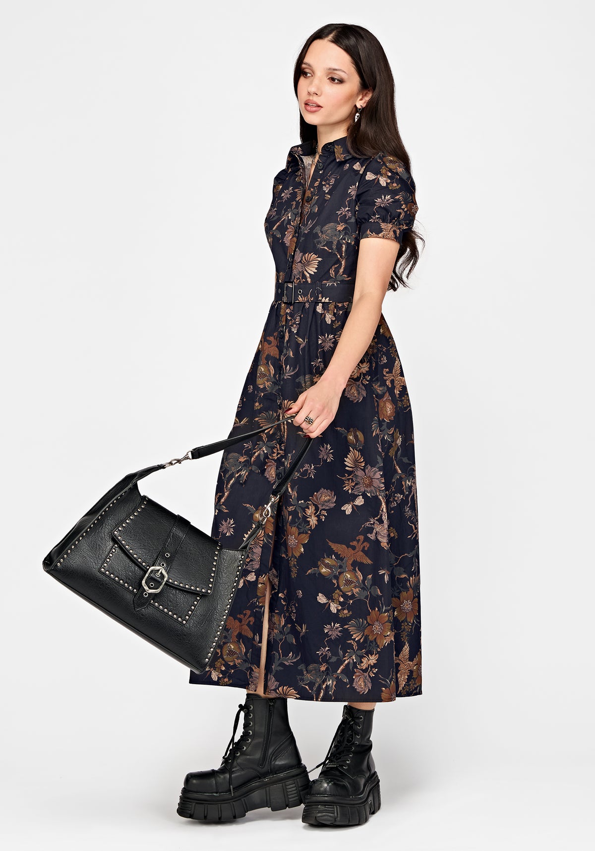 Poison Eden Midaxi Shirt Dress - Midnight