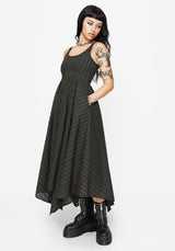 Blythe Cotton Handkerchief Hem Midaxi Dress - Dark Green