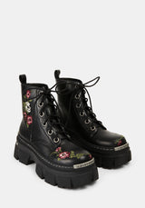 Drunella Embroidered Leather Boots US 8