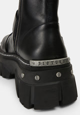 Grunora Buckled Leather Biker Boots US 8