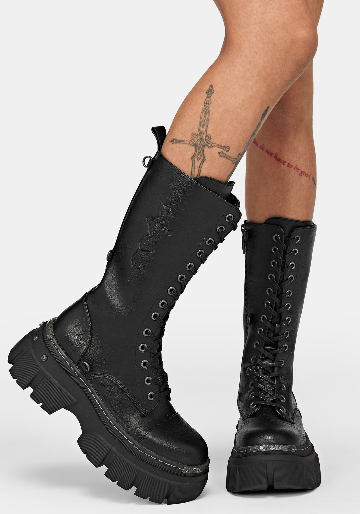 Morwyn Calf Lace Up Platform Boots EU 39