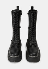 Morwyn Calf Lace Up Platform Boots EU 39