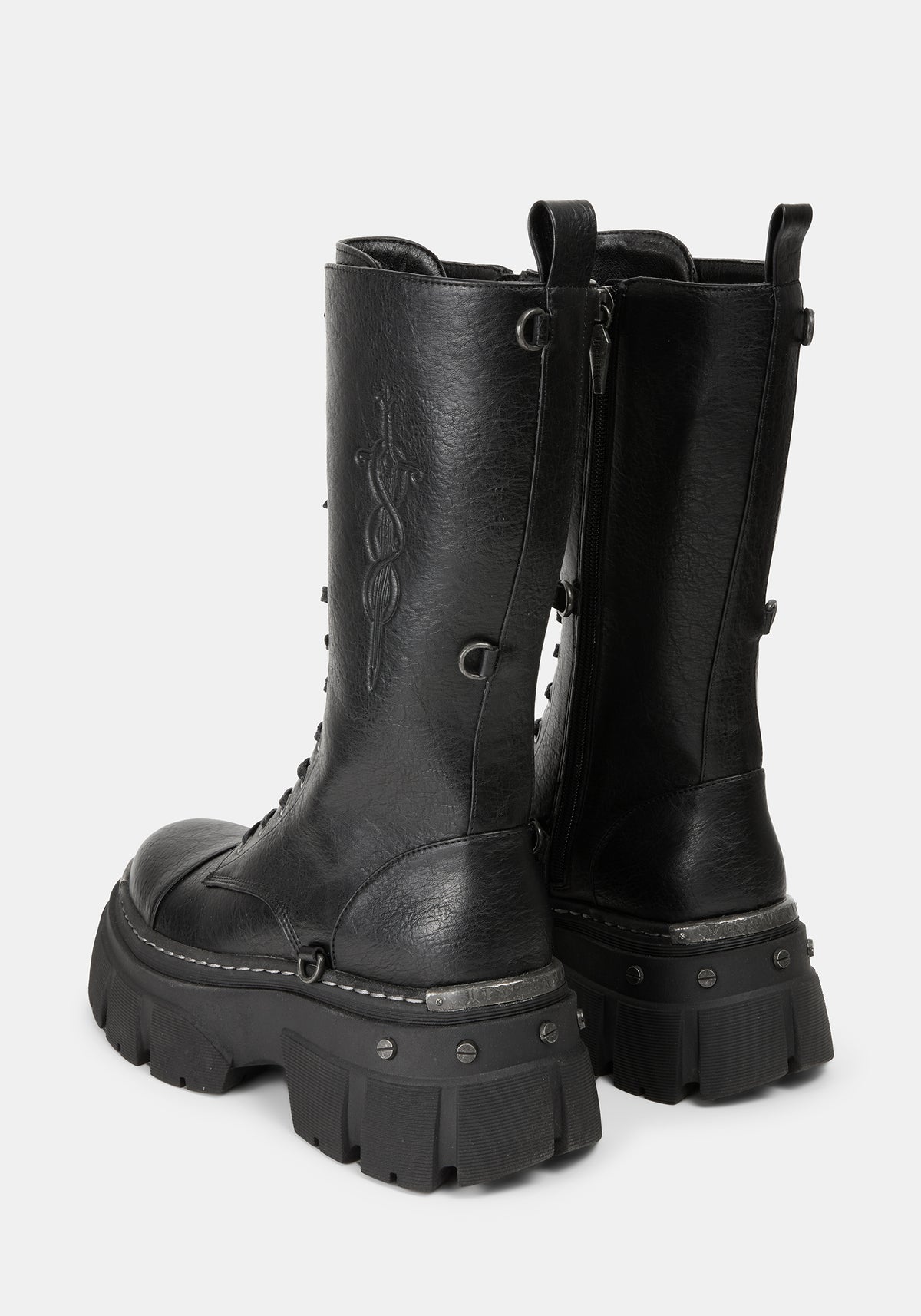 Morwyn Calf Lace Up Platform Boots EU 39
