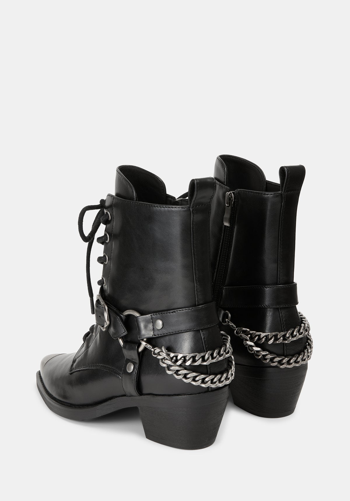 Wespair Leather Toe Cap Chain Boots EU 39