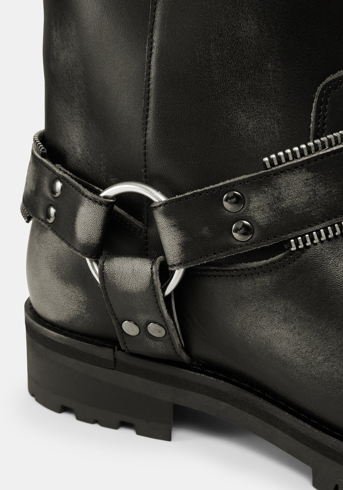 Devlin Leather Studded Biker Boot UK6