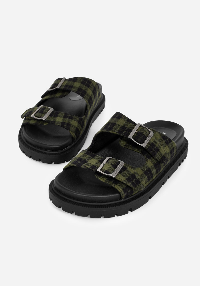 Terra Gingham Buckle Sandals