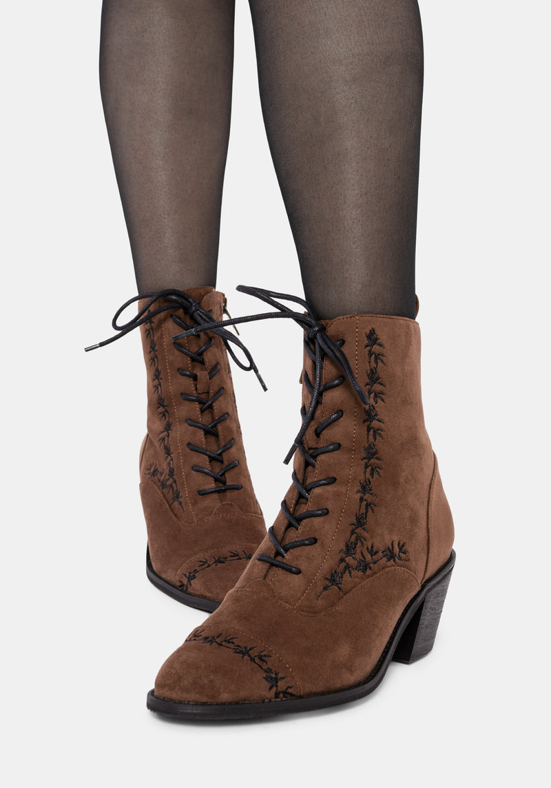 Lilith Suedette Embroidered Boots