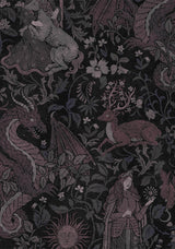 Haunt Medieval Print Chiffon Smocked Mini Dress