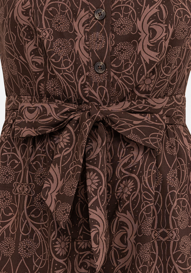 Fianna Wide Leg Jumpsuit - Brown