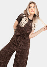 Fianna Wide Leg Jumpsuit - Brown