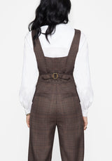 Lamya Check Tailored Straight Leg Suspender Trouser