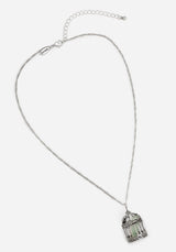 Primavera Bird Cage Pendant Necklace