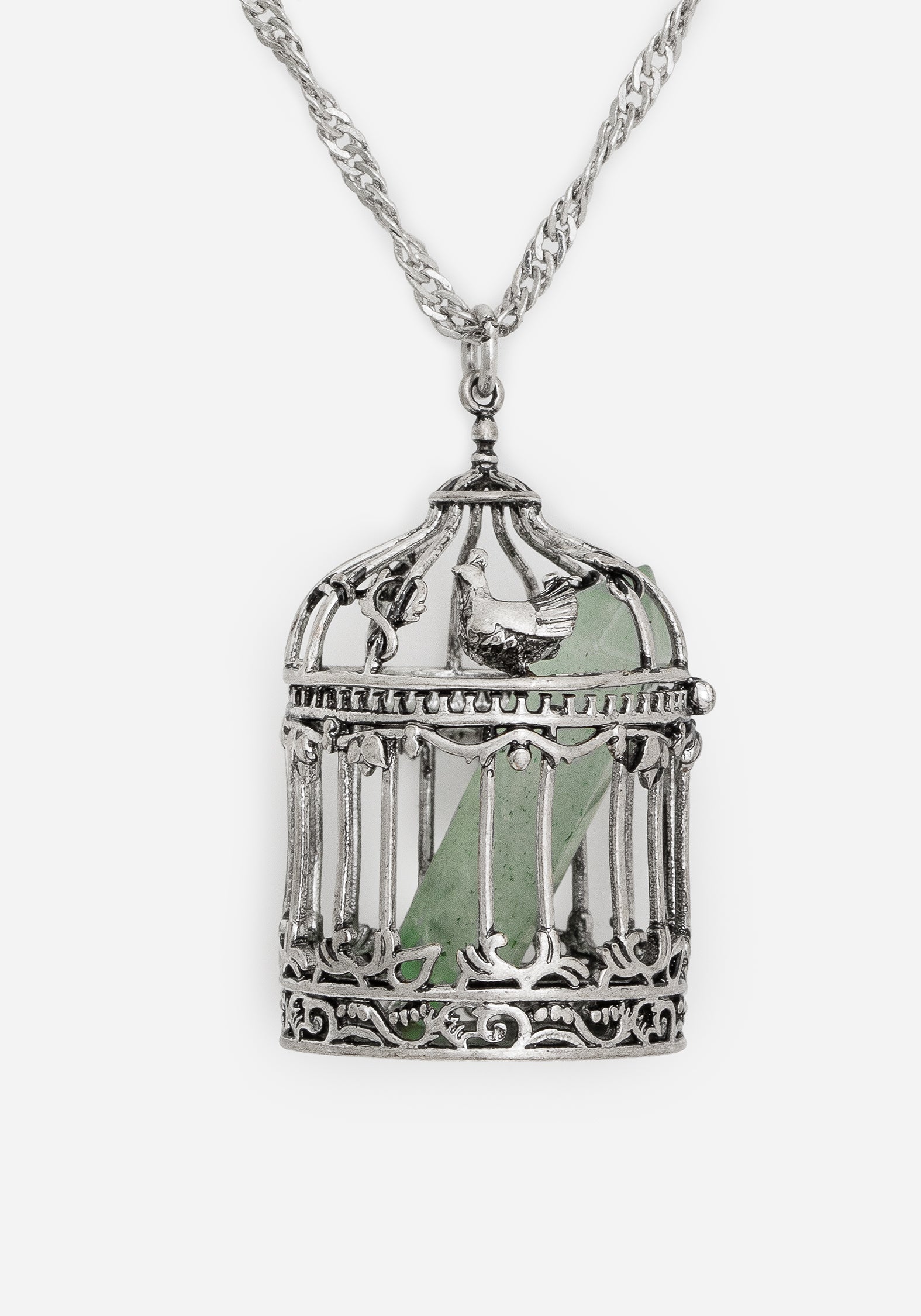 Primavera Bird Cage Pendant Necklace
