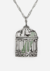 Primavera Bird Cage Pendant Necklace