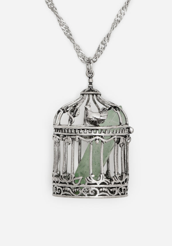 Primavera Bird Cage Pendant Necklace