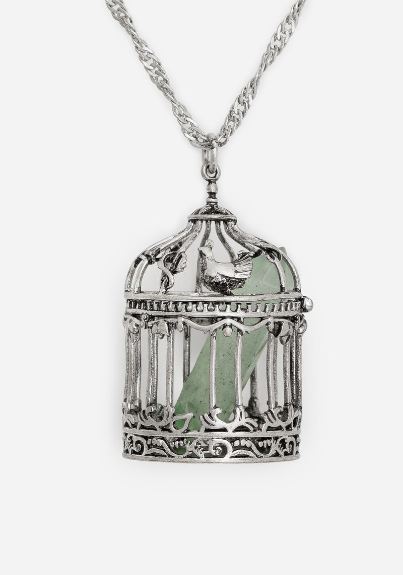 Primavera Bird Cage Pendant Necklace