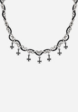 Catkin Cord Weave Cross Choker