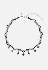 Catkin Cord Weave Cross Choker