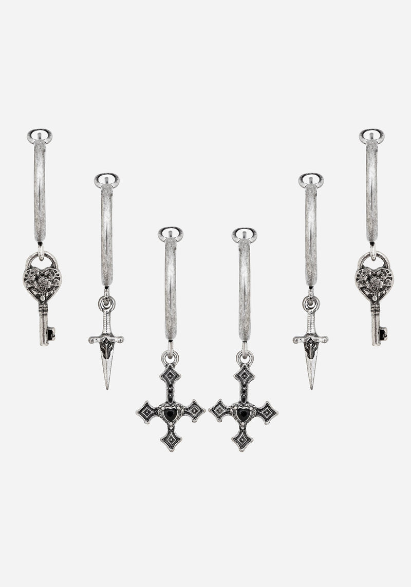 Eilir Twisted Vintage Charm Hoops Set