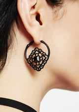 Elaine Ornate Hoop Earrings