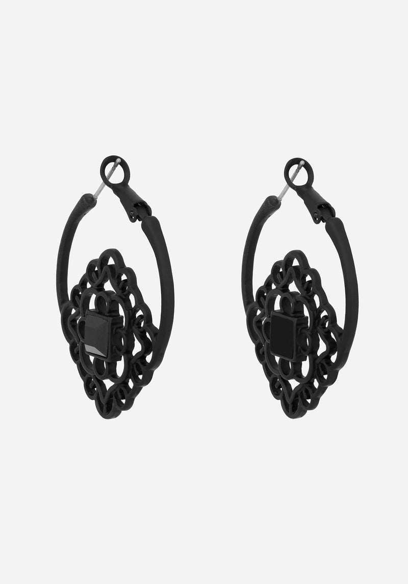 Elaine Ornate Hoop Earrings