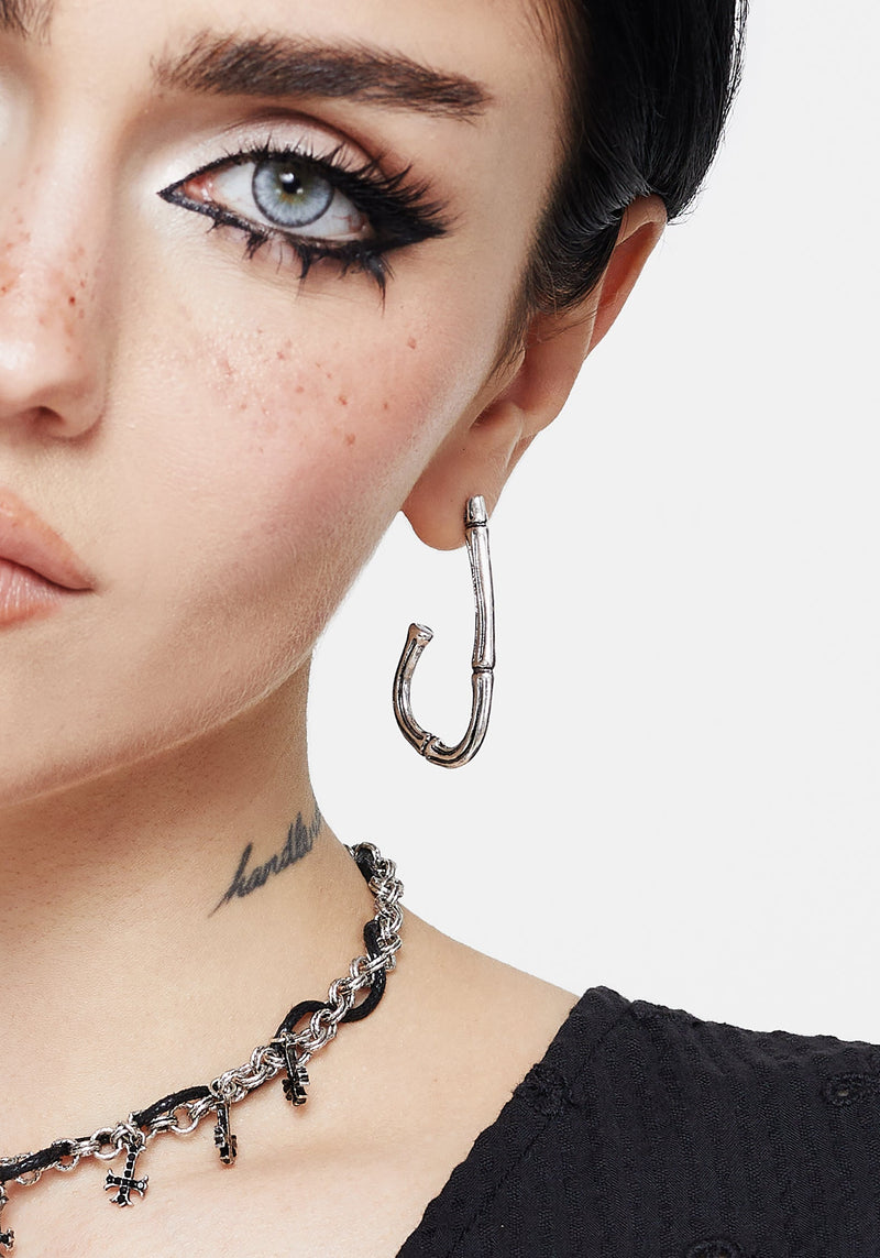 Bones Charm Hoop Earrings
