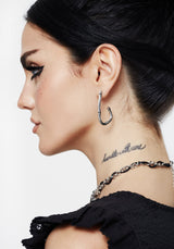 Bones Charm Hoop Earrings