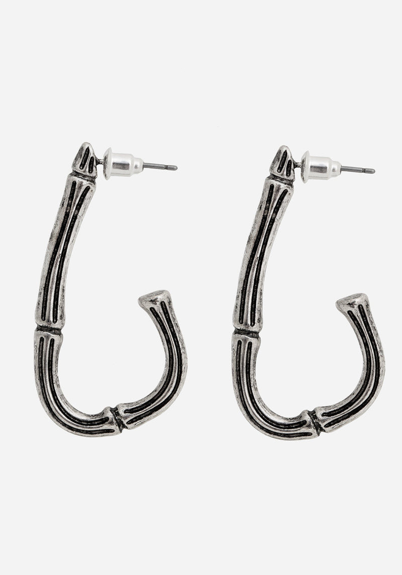 Bones Charm Hoop Earrings