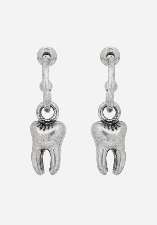 Tooth Charm Hoop Earrings