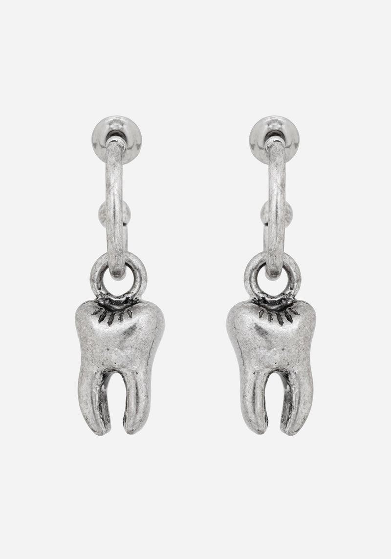 Tooth Charm Hoop Earrings