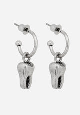 Tooth Charm Hoop Earrings