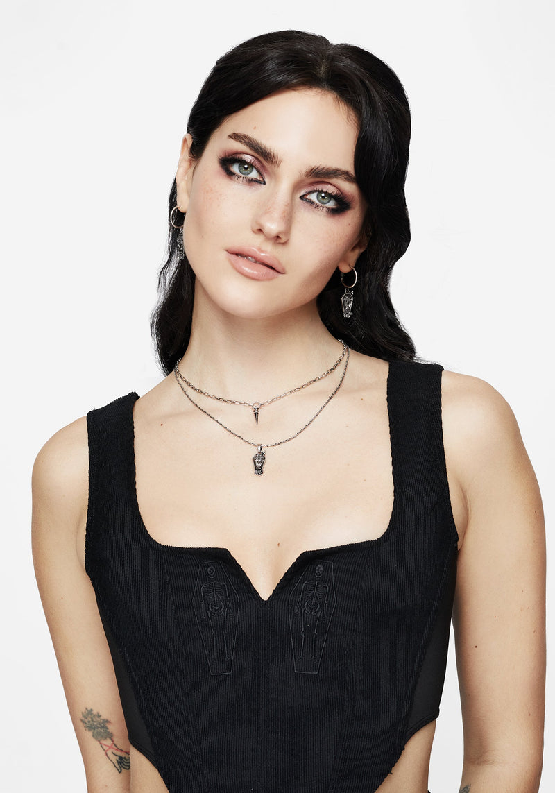 Arbor Coffin Charm Hoop Earrings Set