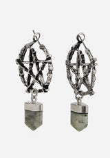 Lauma Pentagram Labradorite Hoop Earrings