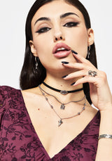 Shark Tooth Black Pearl Layered Necklace