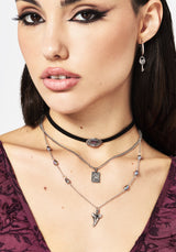 Shark Tooth Black Pearl Layered Necklace