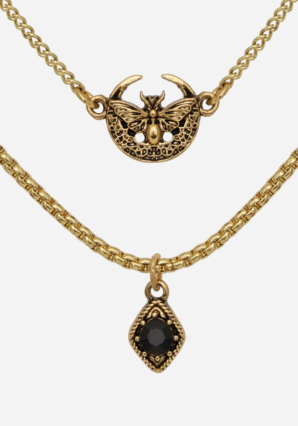 Ciela Moon Moth Layered Necklace