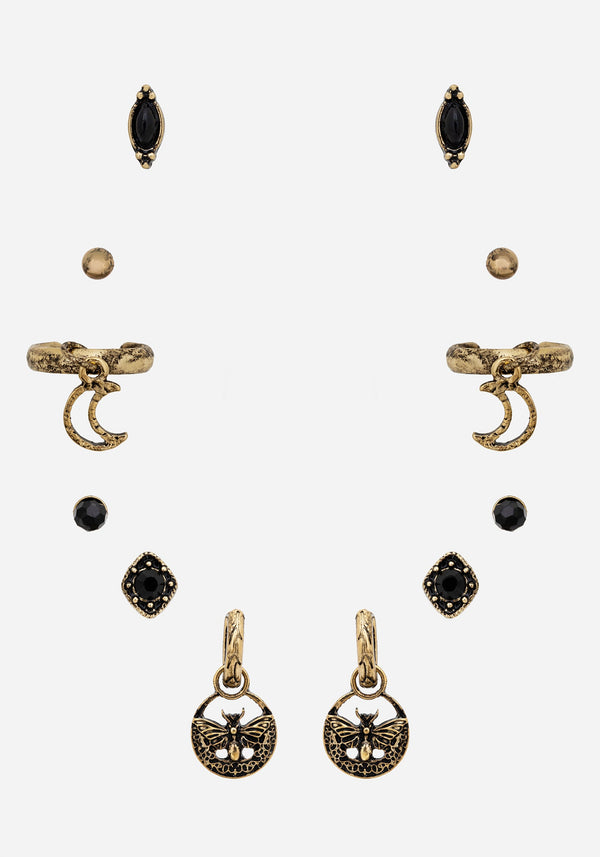 Ciela Moon Moth Earring Set