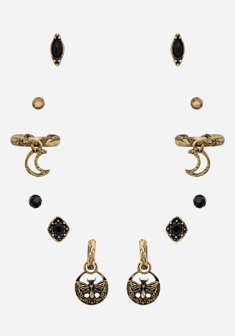 Ciela Moon Moth Earring Set