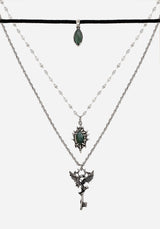 Petra Dragon Key Layered Necklace