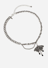 Rowan Moth Mixed Chain Necklace