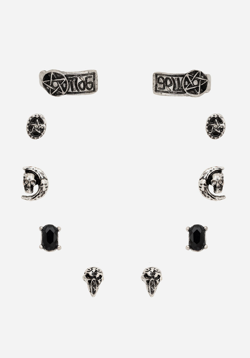 Moira Skull Stud Earrings Set