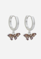 Cyrus Moth Charm Hoop Earrings